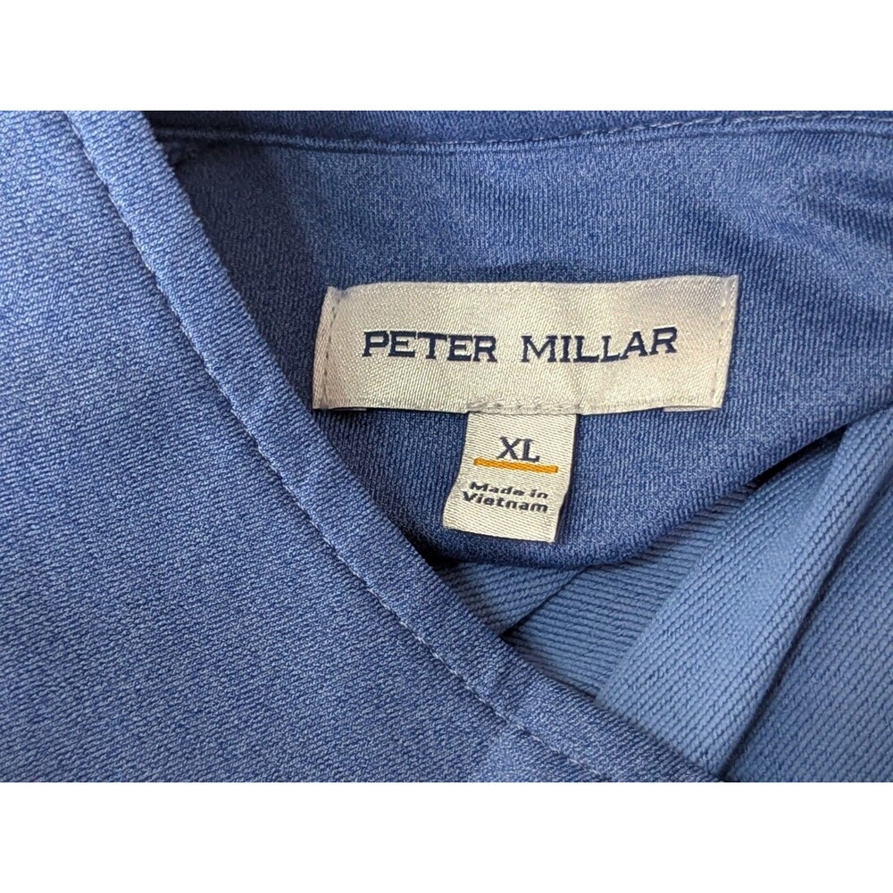 Peter Millar Perth Performance Golf Pullover Mens XL Blue Ombre L/S !/4 Zip Logo - Picture 9 of 10